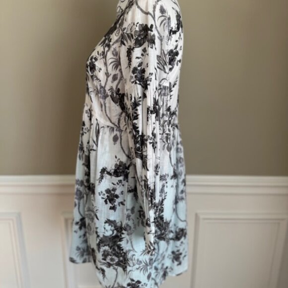 Anthropologie Lavinia Ombre' Embroidered Shirt Dress Floral Button Down Hobo - Picture 14 of 14